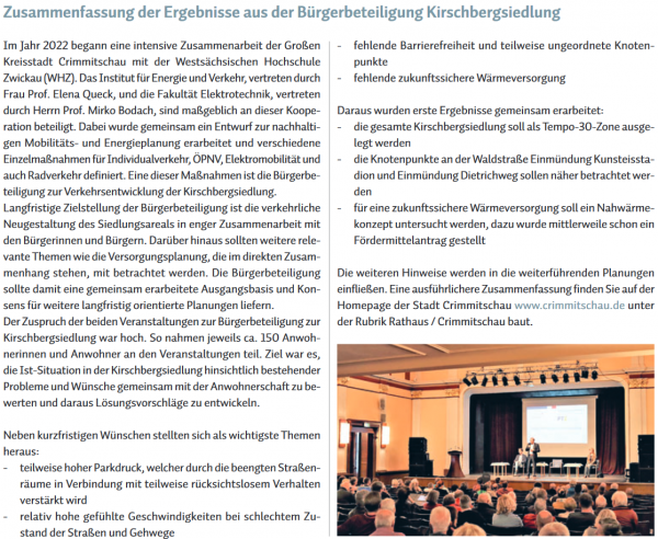 Einwohnerversammlung zur Kirschbergsiedlung - Amtsblatt Crimmitschau Mai 2023, Seite 14